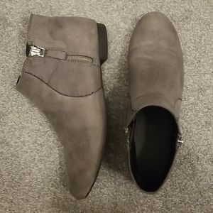 Gray ankle booties
